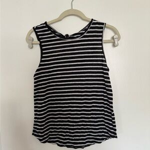 Black and White Striped Sleeveless Top